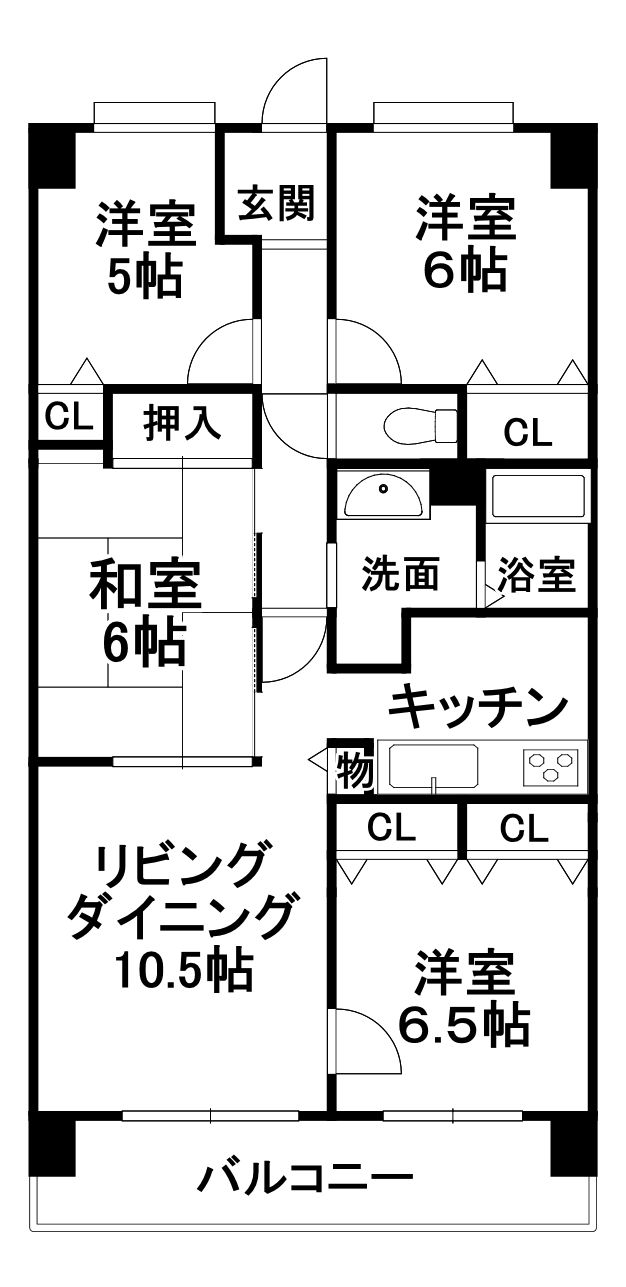 グリーンコート5番館314号室間取り